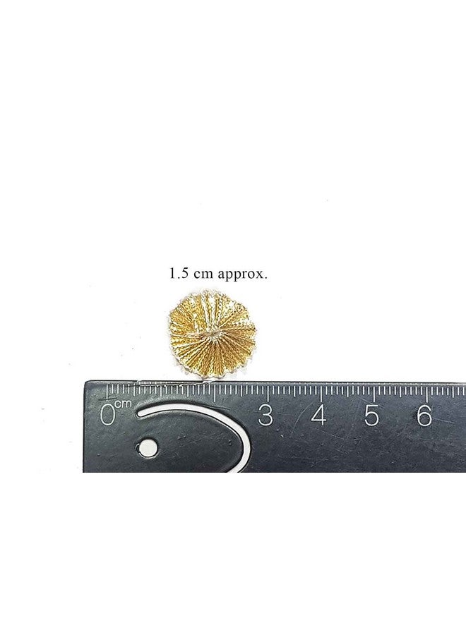 Mohan Shoppe Flower Shape Gota Patti Patches for Embroidery, Decoration, Crafting etc. (Pack of 20 Gram) (Silver-Yellow) - Image 2