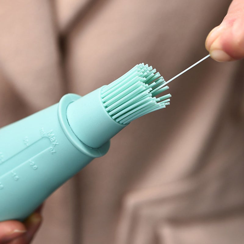 💄 فرشاة تنظيف شواية مع موزع زيت من السيليكون مقاوم وقابل للقياس - Image 5