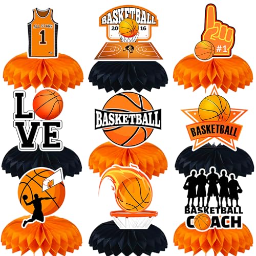 BQK 9 Pcs Basketball Centerpieces Basketball Party Decorations Basketball Table Decorations Basketball Birthday Party Supplies - Image 1