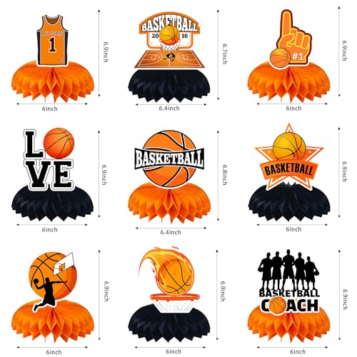 BQK 9 Pcs Basketball Centerpieces Basketball Party Decorations Basketball Table Decorations Basketball Birthday Party Supplies - Image 5