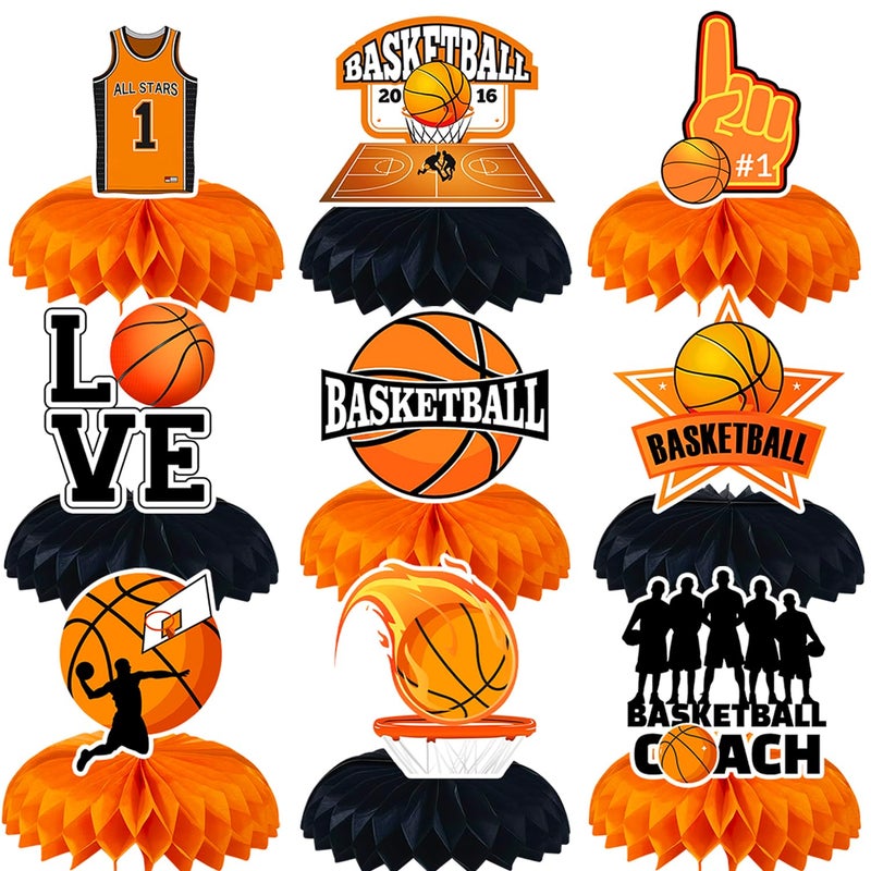 BQK 9 Pcs Basketball Centerpieces Basketball Party Decorations Basketball Table Decorations Basketball Birthday Party Supplies - Image 3