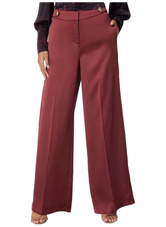 bebe High Waist Palazzo Satin Pant  - Image 1