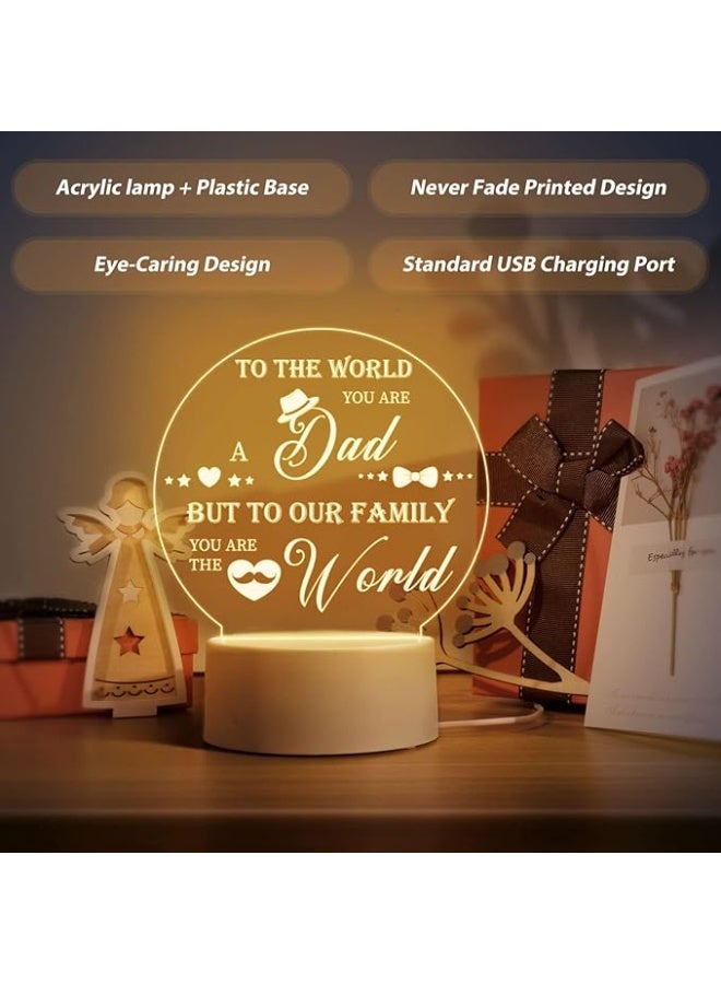 LED Night Light for Dad, 3D Illusion Lamp with Sentimental Message, Warm White, Acrylic, USB Powered, Eye-Caring Design, Perfect Gift - Image 5