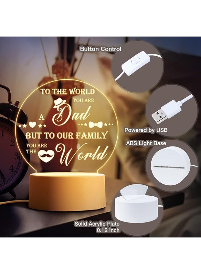 LED Night Light for Dad, 3D Illusion Lamp with Sentimental Message, Warm White, Acrylic, USB Powered, Eye-Caring Design, Perfect Gift - Image 4