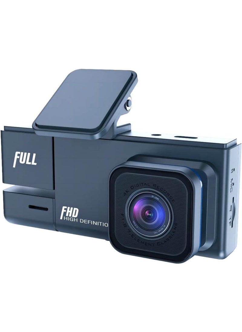 SUKILO 3-Lens Dash Cam with 2" IPS Screen, 1080P HD Front Camera, Night Vision, 170° Wide Angle, Parking Monitor, Loop Recording, G-Sensor, Reverse Assist, Motion Detection, USB Powered  - Image 2