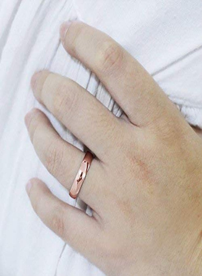 SILVERLINE JEWELRY High Polish 4mm Comfort Fit Wedding Band Ring Stainless Steel Rose Gold Tone Size 14 - Image 3