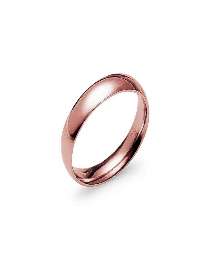 SILVERLINE JEWELRY High Polish 4mm Comfort Fit Wedding Band Ring Stainless Steel Rose Gold Tone Size 14 - Image 1
