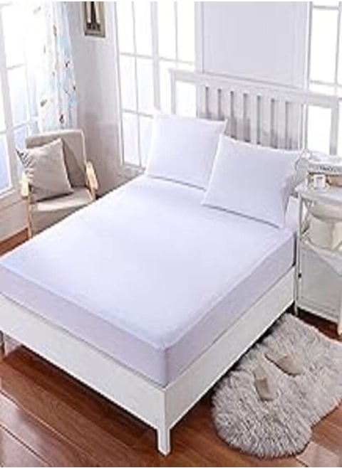 Turkish Fitted Waterproof Mattress Protector, King Size 180X200 , Strap Height 30 cm