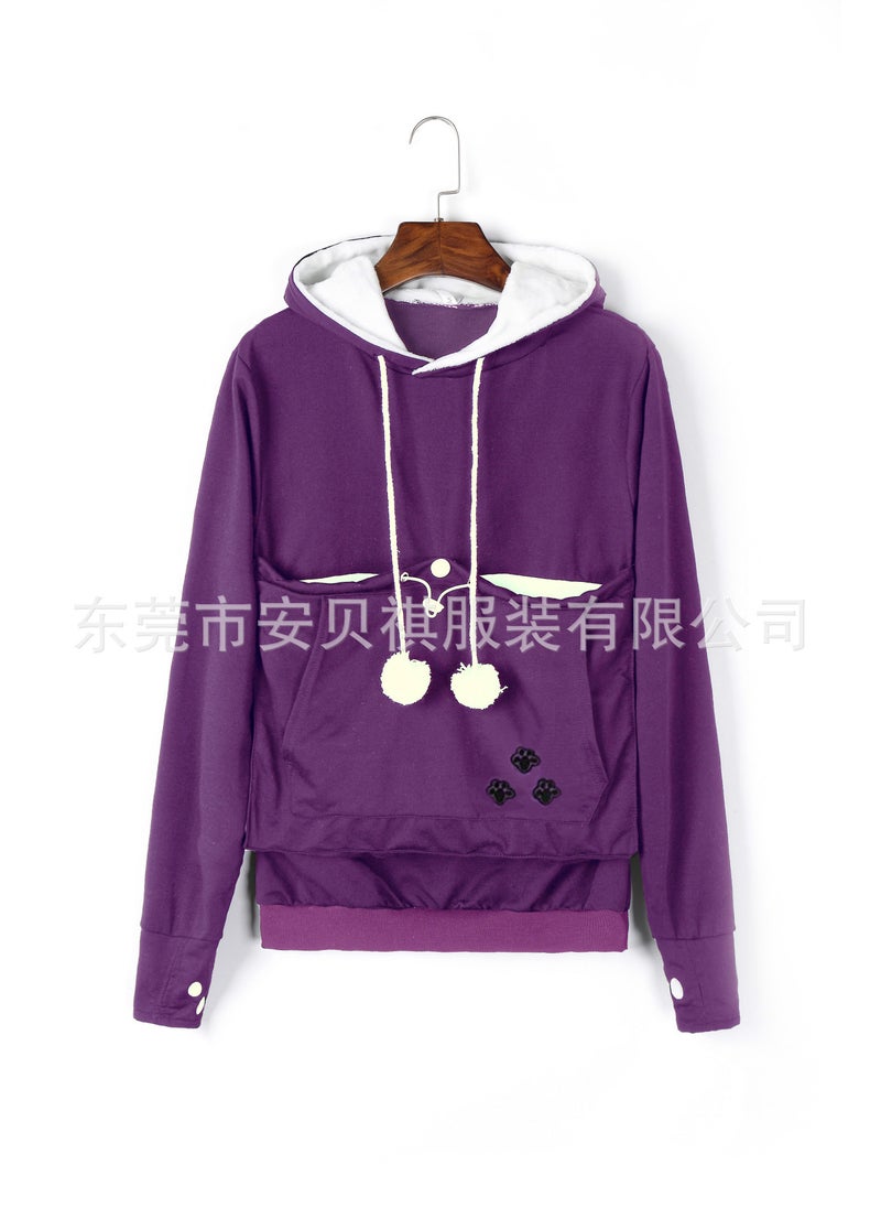 Oversized Pocket Hoodie Autumn Winter Loose Fit Dark gray  - Image 3