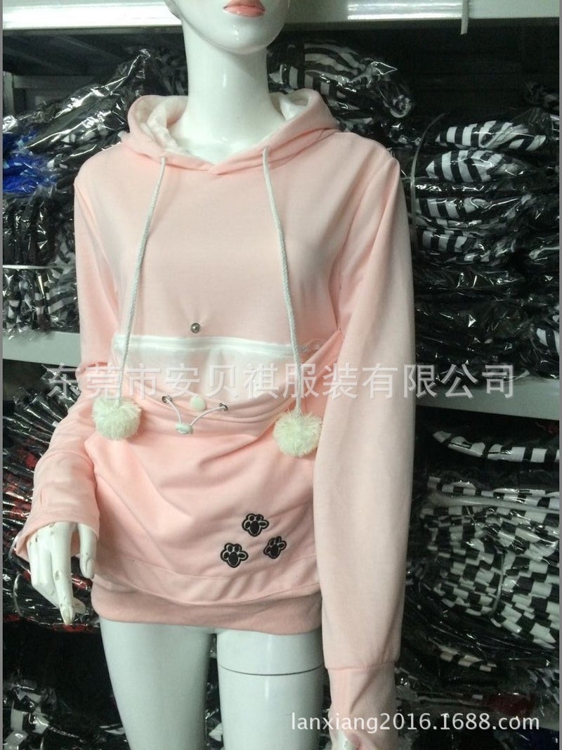Oversized Pocket Hoodie Autumn Winter Loose Fit Dark gray  - Image 5