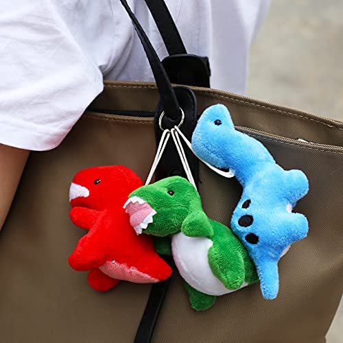MAPIXO 16 Pack Plush Dinosaurs Bulk, Mini Dinosaur Figures Assortment Keychain Toy, Soft Dino Stuffed Animal Set Gifts for Kids, Easter Basket Stuffers, Goody Bag Filler, Doll Machine, Toddler Party Favors - Image 3