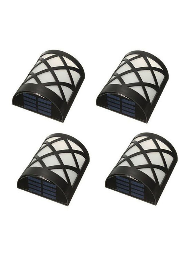 NIBEMINENT 4 Pack Solar Powered Outdoor Light Black/White 7x21cm