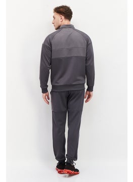 DUCK AND COVER Men 2 Pieces High Neck Brand Logo Long Sleeves Sweatshirt And Jogger Pants, Grey  - Image 3
