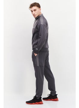 DUCK AND COVER Men 2 Pieces High Neck Brand Logo Long Sleeves Sweatshirt And Jogger Pants, Grey  - Image 4