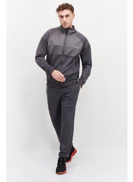 DUCK AND COVER Men 2 Pieces High Neck Brand Logo Long Sleeves Sweatshirt And Jogger Pants, Grey  - Image 1