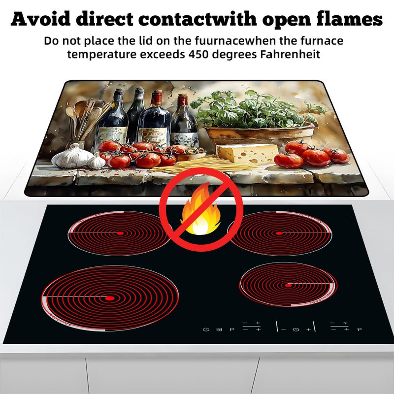 AOHMPT Multi-Design Stove Top Cover for Glass/Electric Stoves - 3-in-1 Heat-Resistant Protector Mat, Non-Slip Drying Rack 28"x20" - Image 3