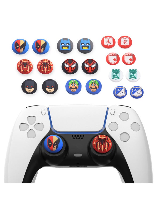 Generic - PS4 Handle Silicone Cap PS5 Key Cap XBOXONE Gamepad Silicone Protective Cap 3D Rocker Cap-Product Color:Gp5-4-017 White Spider On Red Background - Image 1