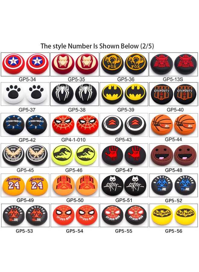 Generic - PS4 Handle Silicone Cap PS5 Key Cap XBOXONE Gamepad Silicone Protective Cap 3D Rocker Cap-Product Color:Gp5-4-017 White Spider On Red Background - Image 1