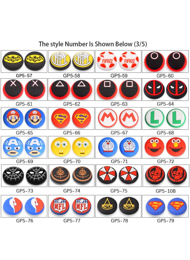 Generic - PS4 Handle Silicone Cap PS5 Key Cap XBOXONE Gamepad Silicone Protective Cap 3D Rocker Cap-Product Color:Gp5-4-017 White Spider On Red Background - Image 1