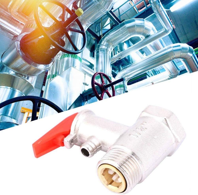 klarako Safety Valve Water Heater Pressure Relief Check Brass Plated Pressure Valve 0.9MPa G1/2in - Image 3