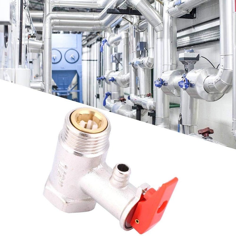 klarako Safety Valve Water Heater Pressure Relief Check Brass Plated Pressure Valve 0.9MPa G1/2in - Image 2