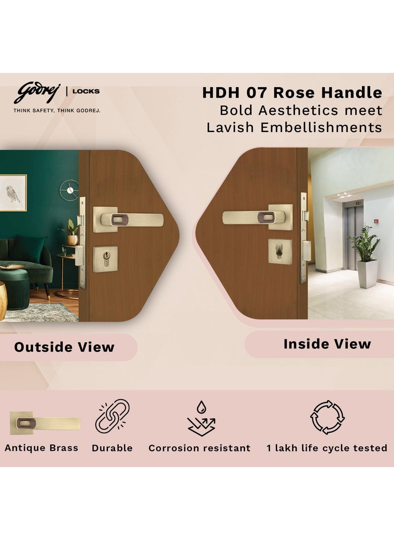 Godrej Locking Solutions and Systems - Godrej Mortise LockHandle Lock Set for Main Bedroom DoorHDH 12 Brass Home Dcor HandleSatin Steel Finish10 inch Lockbody60 mm Cylinder Key Outside knob from Inside 4 Keys 5 Years Warranty - Image 1
