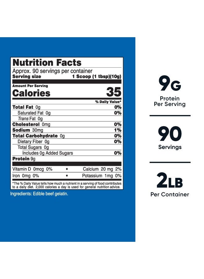 Nutricost Beef Gelatin Powder (2 LB) (Unflavored) - 9 G Protein Per Serving, Drink Mix and Natural Liquid Thickener, Non-GMO, GMP Compliant, Gluten Free - Image 2