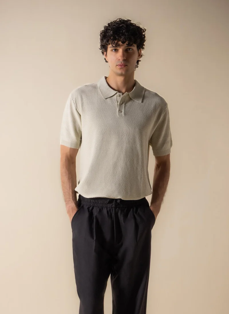 شايبس TEXTURED PATTERN POLO SHIRT