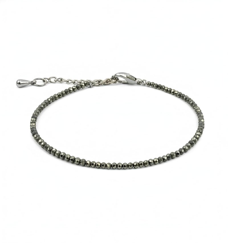 GRATIFY Raw Pyrite Anklet – Stone of Money, Protection & Power | Genuine Pyrite Crystal Anklet for Women | Spiritual Jewellery & Gift for Luck, Confidence & Prosperity - Image 1
