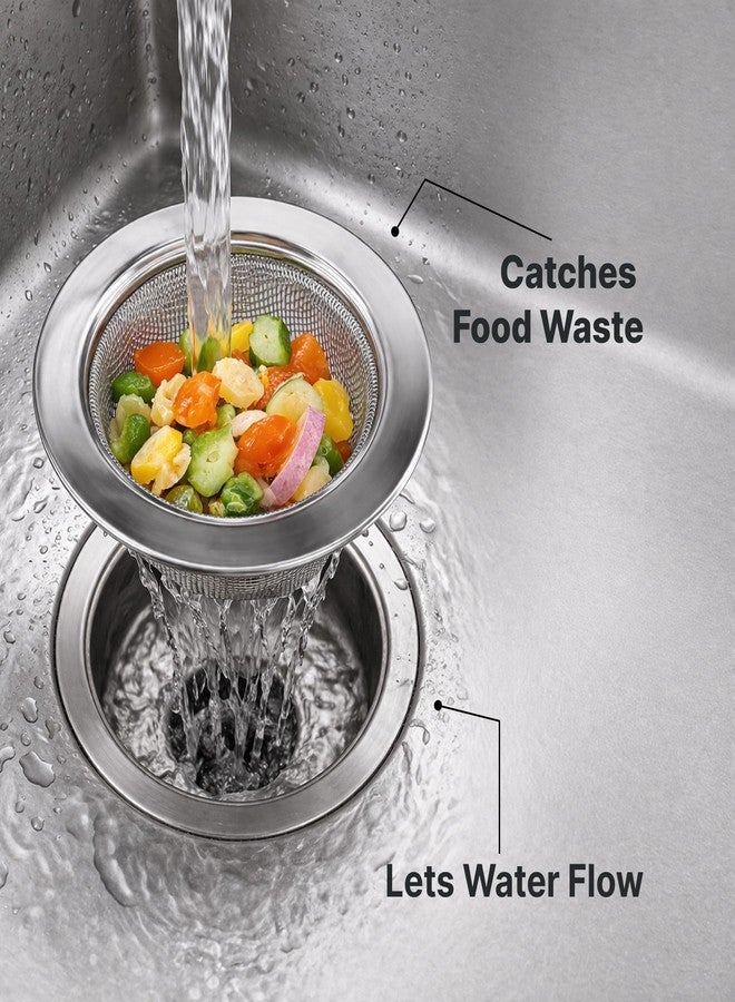 DALUCI Stainless Steel Sink Strainer | Kitchen Sink Drain Filter & Waste Coupling Jali | Rust Proof Heavy Duty Sink Strainer Steel with Wide Rim (11 CM) (1) - Image 2