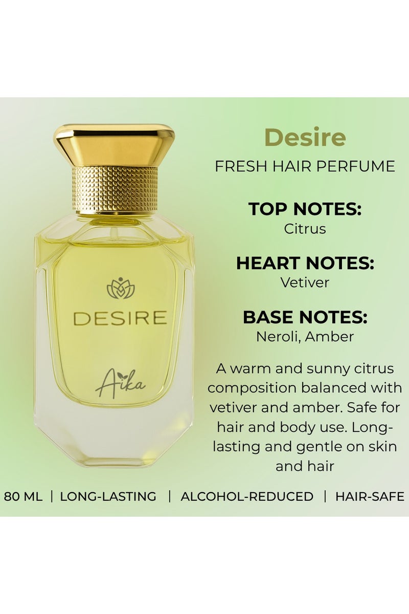 ايكا عطر أيكا ديزاير 80 مل للنساء، عطر يدوم طويلاً للجسم والشعر، عطر خالٍ من الكحول للنساء بمزيج من الليمون الأمالفي والكشمش الأسود والياسمين الحمضي الزهري - Image 4