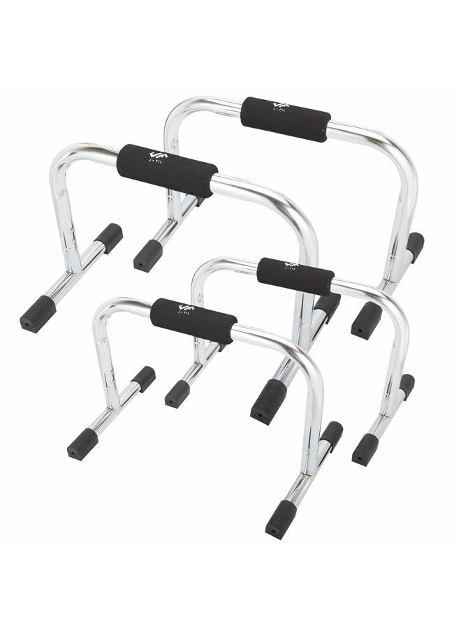JFIT Pro Push Up Bar Stand | Durable Metal Fitness Equipment and Padded Handles For Secure Grip Non Skid Feet Elevated Bar For Enhanced Push Ups 11 Inch Pro Pushup - Image 5