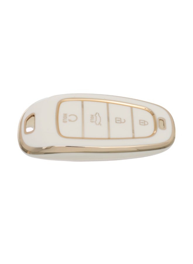 Premium TPU Quality Silicone Key Car Cover for Hyundai Tucson – Durable, Flexible, and Scratch-Resistant Protection for Your Car Keys – Custom Fit Design for a Sleek Look – Compatible with Hyundai Tucson Models - White Gold - Image 2