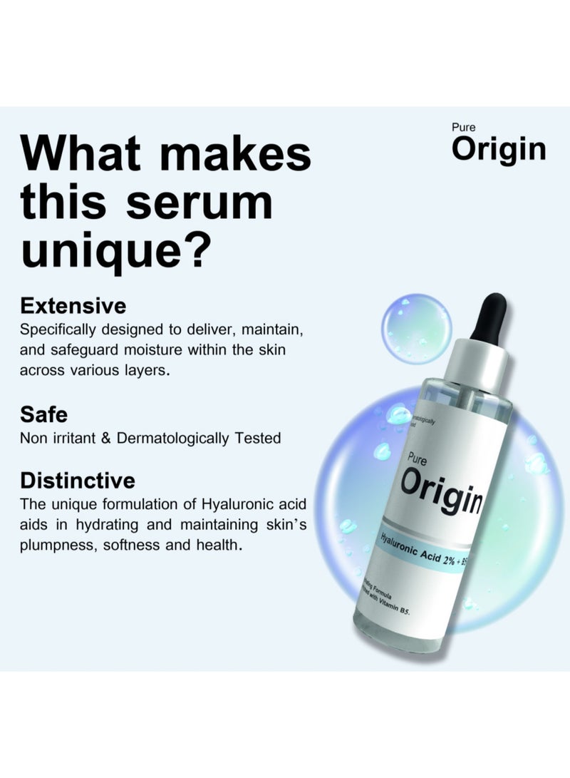 Pure Origin Hyaluronic Acid 2% + B5 Serum 30ml – Deep Hydration & Skin Repair - Image 3