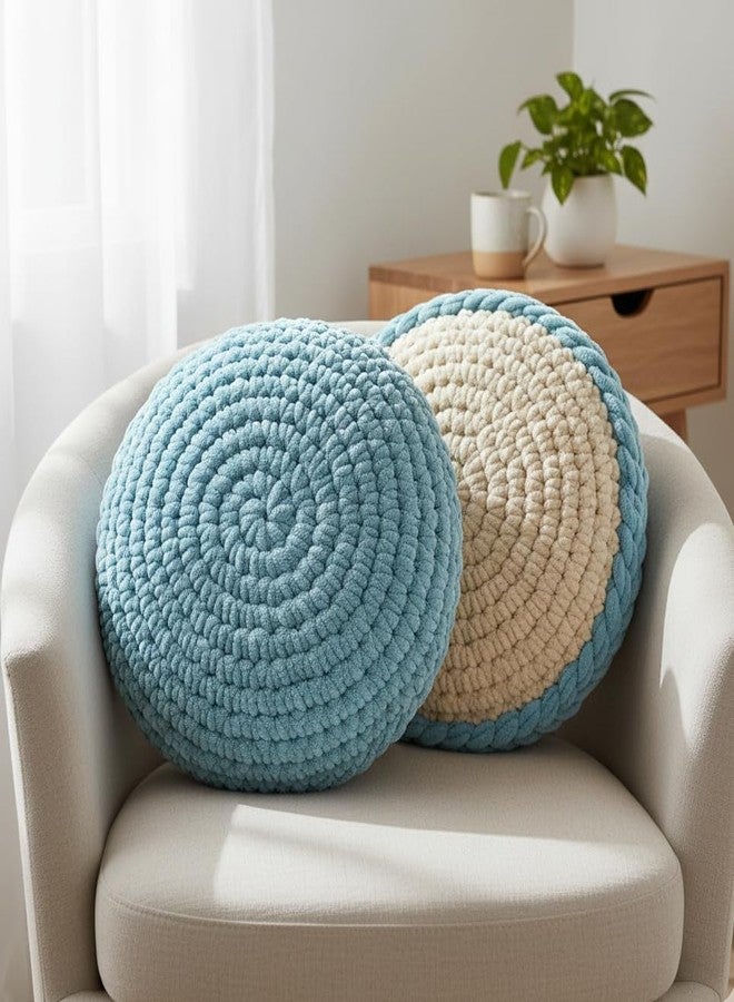 ProKart Super Stitch Knit Yarn | 200g Combo Pack | Blankie Wool, Plush & Cuddly, Chenille Yarn Supersoft Hand Knitting Wool Ball | Suitable for Hand Knitting and Crocheting for Baby, Blankets, Babywear & Craft - 2 Balls (1 Ball/100 Gram Each) (White & Baby Blue) - Image 3
