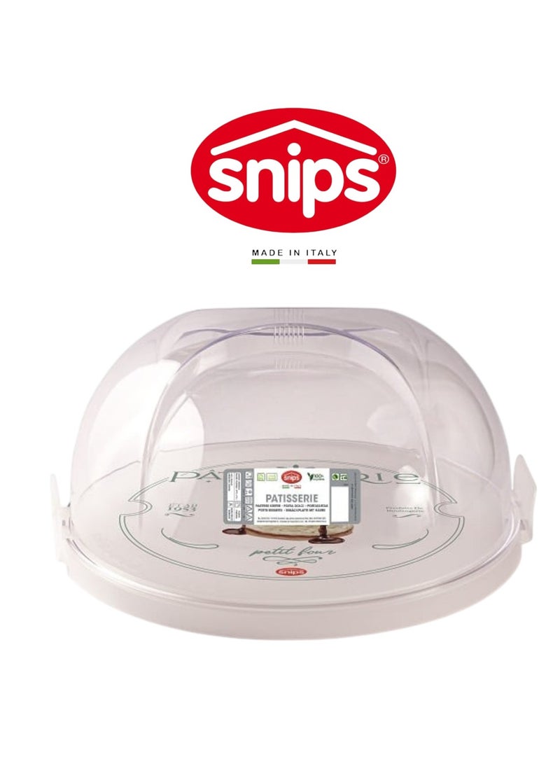 Snips Pastries Keeper with Tray & Dome Cover – 24cm, Made in Italy - Image 1