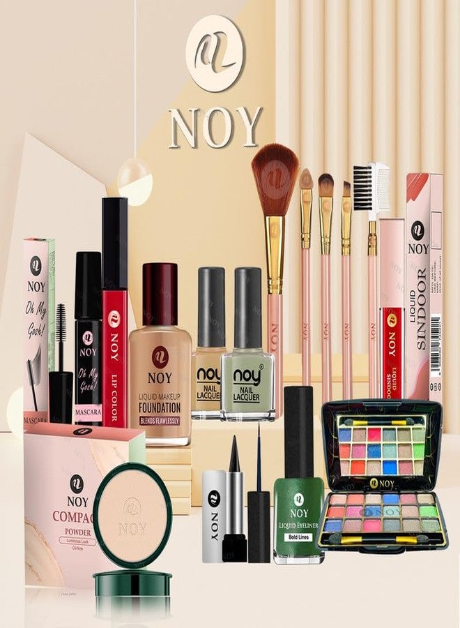 نوي مجموعة مكياج السفر NOY Jetsetter Choice المقاومة للماء، مثالية للسفر، تدوم طويلاً طوال اليوم وخفيفة الوزن NY#268 (عبوة من 15 قطعة) - Image 1