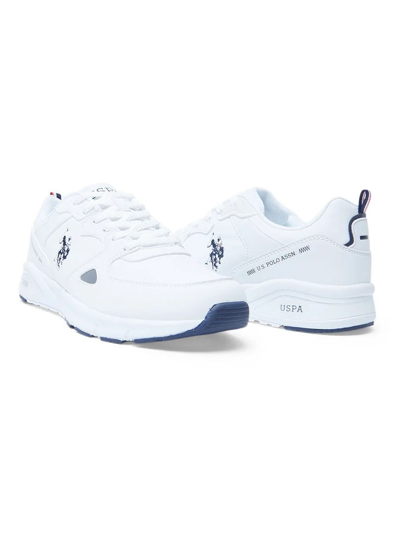 U.S. Polo Assn. White Men's White Low-Top Casual Sneakers with Iconic Branding for a Clean Look Shoes for Men | Best Price UAE