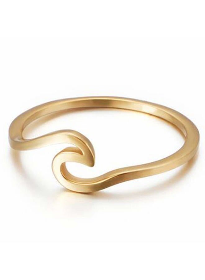 Jude Jewelers Stainless Steel Ocean Sea Wave Vacation Holiday Promise Statement Ring, 7, Metal, Cubic Zirconia