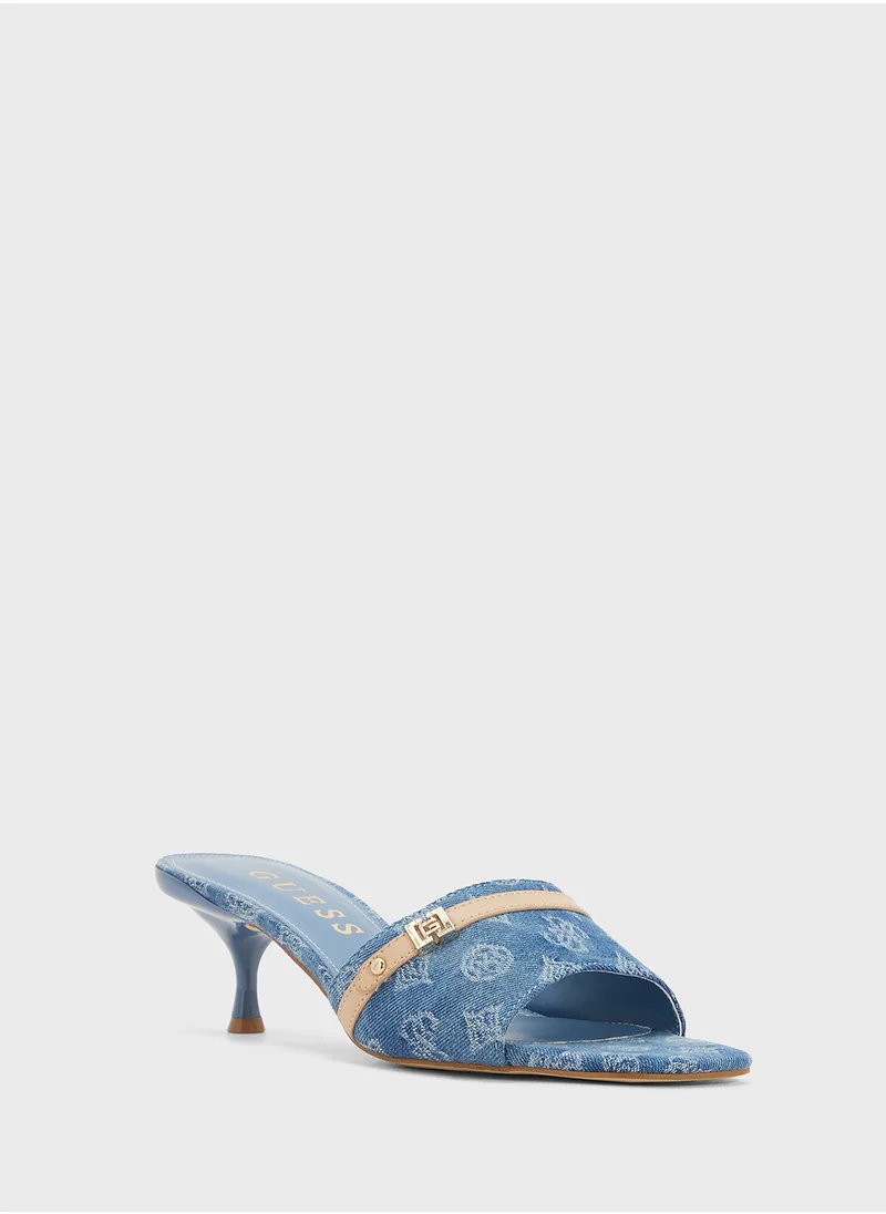 GUESS Single Strap Mid Heel Sandals