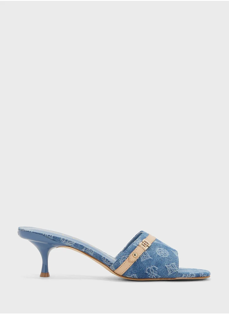 GUESS Single Strap Mid Heel Sandals