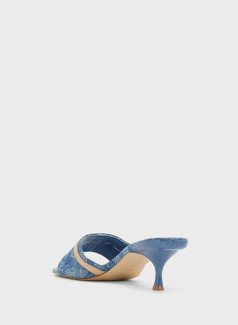 GUESS Single Strap Mid Heel Sandals