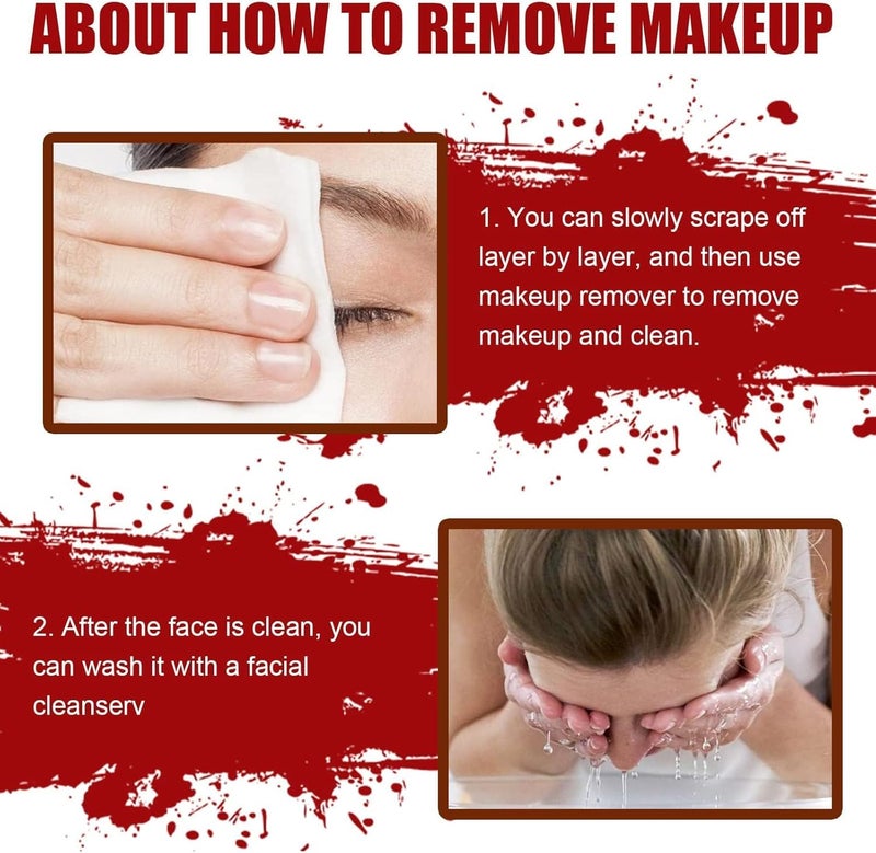 Special Effects Halloween Makeup Set, Makeup Kit- Skin Wax+Scratch Sponge*3+Adjust The Knife+Plasma Spray+Scarring Water+Blood Cream, Suitable for Halloween, Festival Stage, Cosplay - Image 2