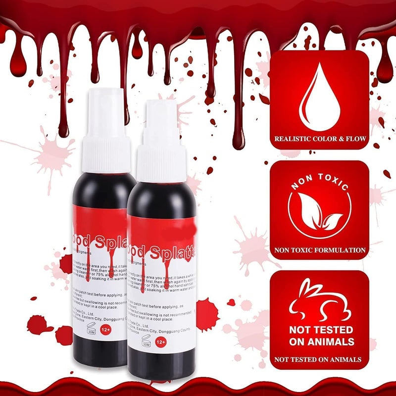 Special Effects Halloween Makeup Set, Makeup Kit- Skin Wax+Scratch Sponge*3+Adjust The Knife+Plasma Spray+Scarring Water+Blood Cream, Suitable for Halloween, Festival Stage, Cosplay - Image 5