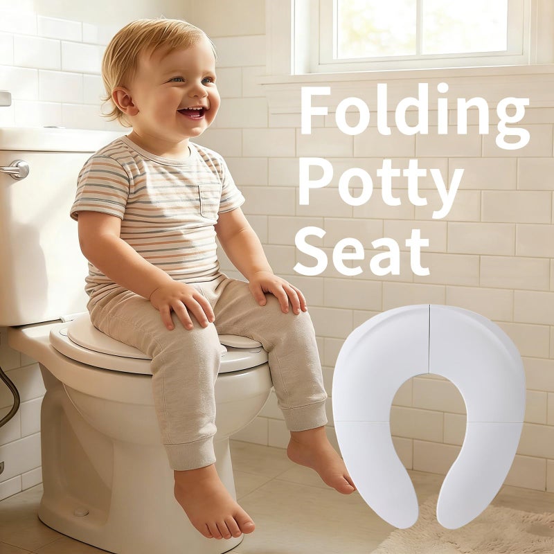 Funbliss Foldable Travel Potty Seat for Toddlers,Potty Training Toilet for Toddlers with Safety Suction Cups, Includes Storage Bag,Essential for On-the-Go Potty Training,White - Image 3