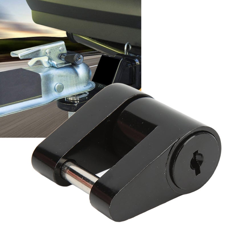 Trailer Lock: Zinc Alloy Rustproof Sturdy Durable - Anti Theft High Tension Stable Reliable Hitch Coupler Lock for RV, Truck, Camper - Image 1