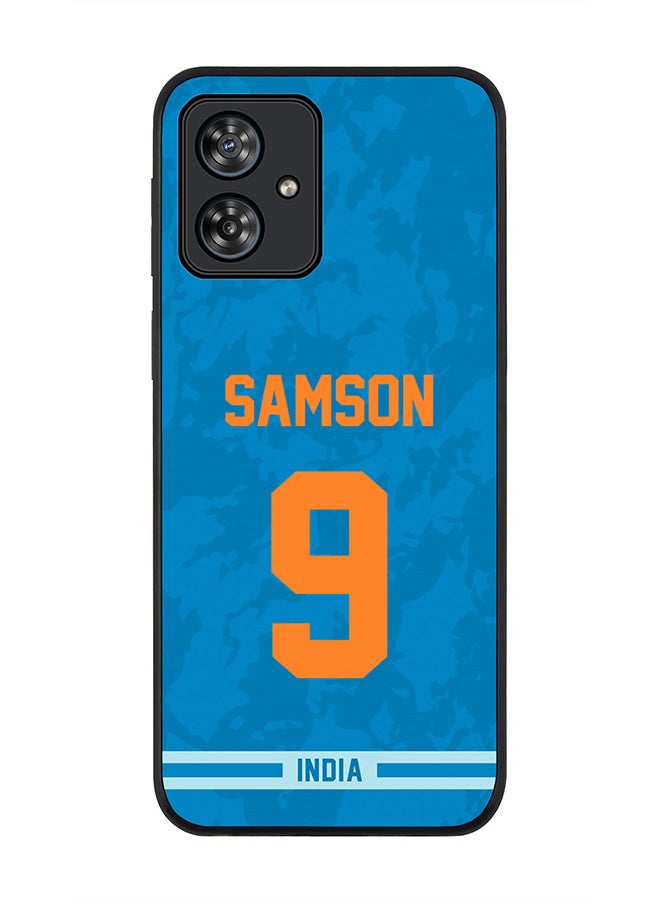 Stylizedd Rugged Black Case for Motorola Moto G54 / Motorola Moto G54 Power / Motorola Moto G64 5G, Slim fit Soft Cover - Team India Sanju Samson, Jersey No 9  - Image 1