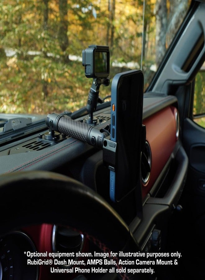 Bulletpoint Mounting Solutions Dash Mount 5.9" Arm Compatible with iPhone and Android Smartphones - Fits 20mm Attachment Ball (Matte Black Carbon Fiber) - Image 3