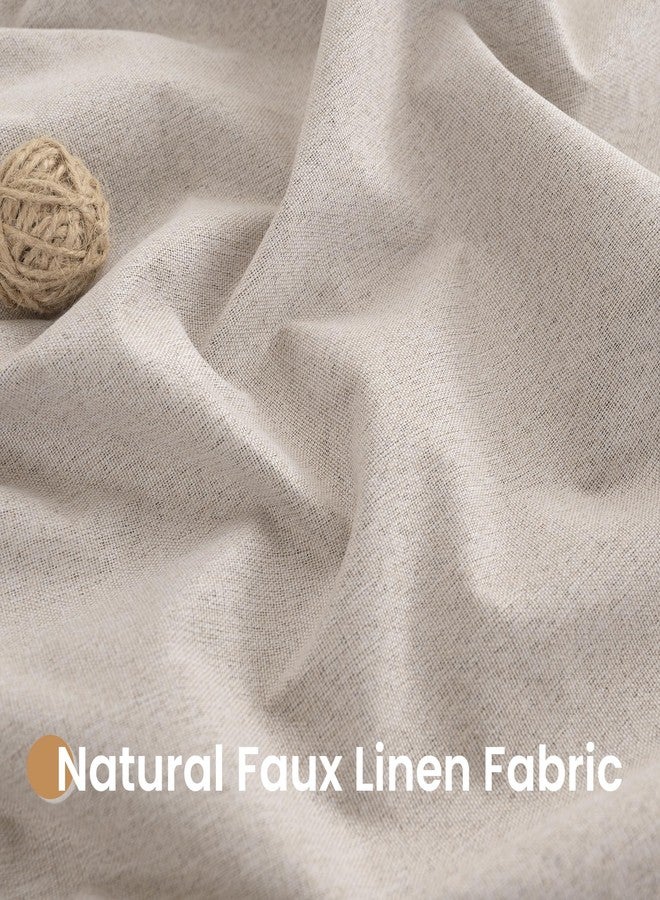 BGment Black Out Curtains for Bedroom 63 Inch Long - Linen Textured Thermal Insulated Total Sunlight Blocking Lightweight Bronze Grommet Window Drapes for Living Room, 2 Panels, 52 x 63 Inch, Natural - Image 4