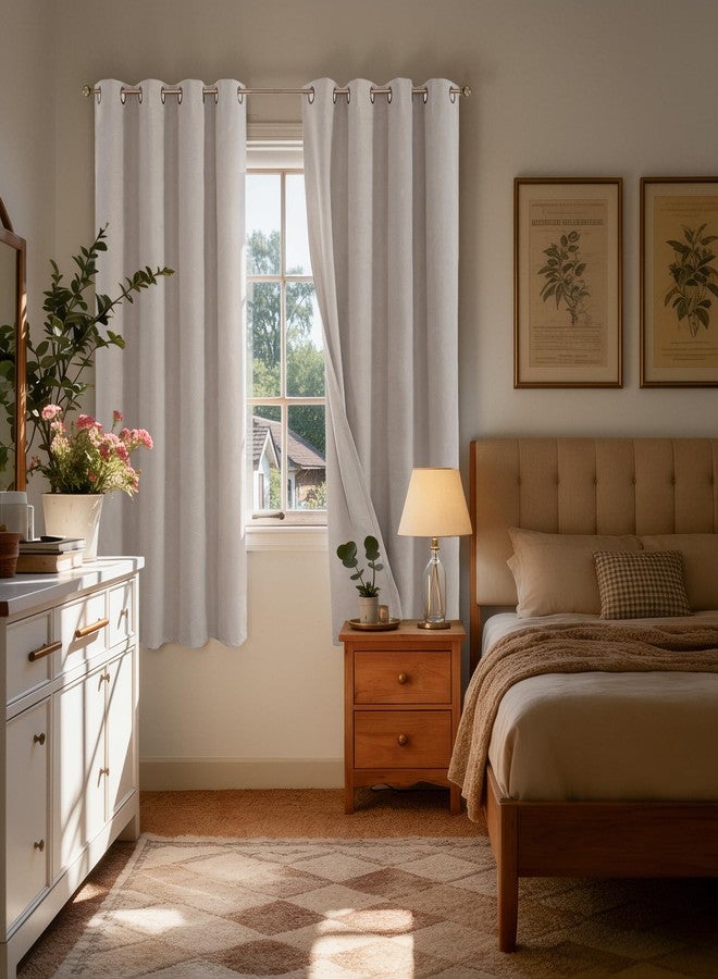 BGment Black Out Curtains for Bedroom 63 Inch Long - Linen Textured Thermal Insulated Total Sunlight Blocking Lightweight Bronze Grommet Window Drapes for Living Room, 2 Panels, 52 x 63 Inch, Natural - Image 2